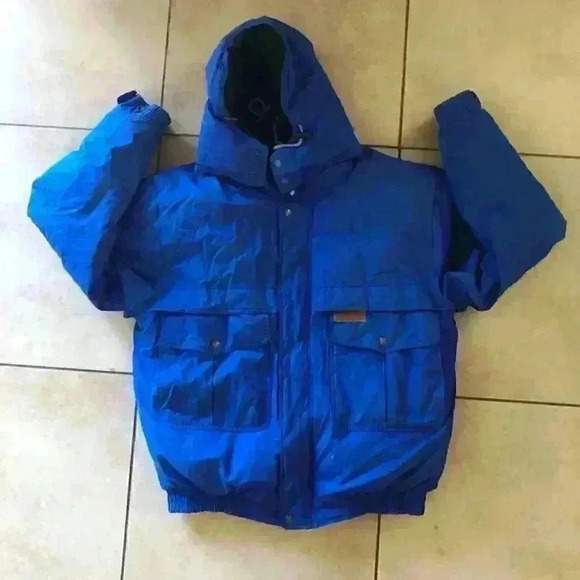 VTG 90s zeelander down blue jacket with hoodie  mens xxl - Picture 4 of 7